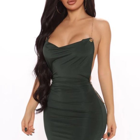 Don't Yank My Chain Mini Dress - Hunter - Picture 2 of 3